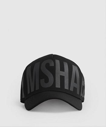 Accessories Klobouky Gymshark Logo Trucker Cap Černé | CZ 2077QMA